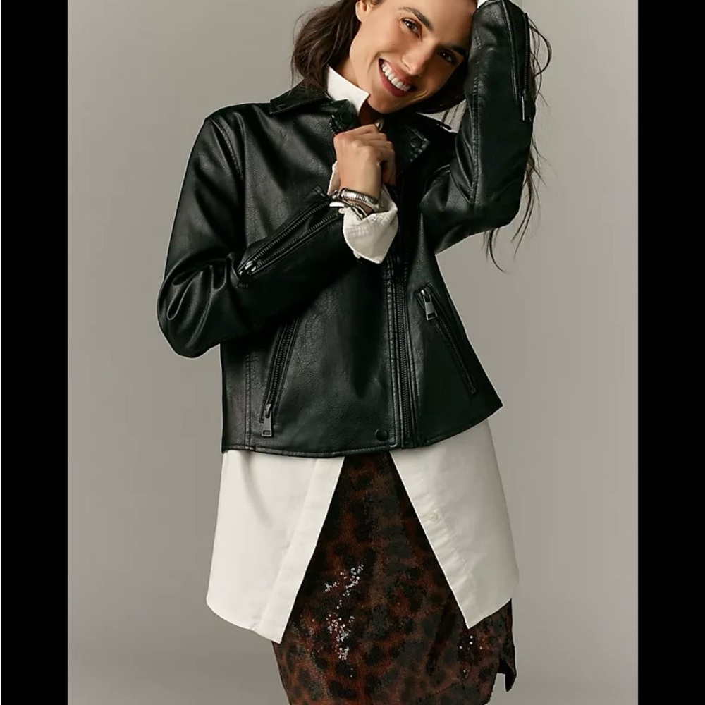 Anthropologie Black Leather Jacket